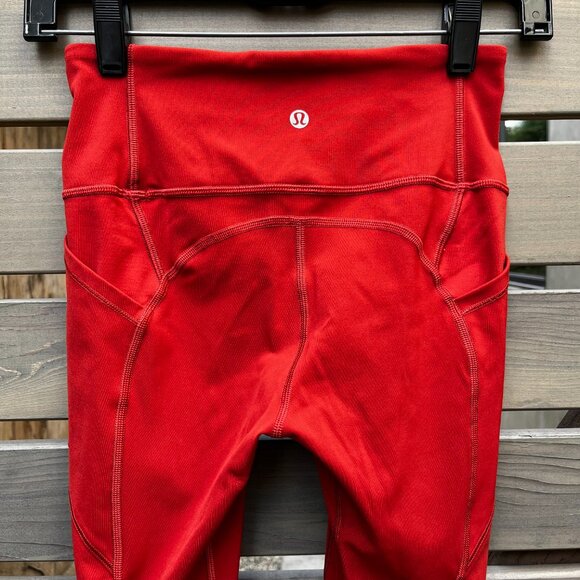 Lululemon All the Right Places Crop II 23" Cayenne Burnt Orange Leggings Capri 4 - Picture 4 of 5